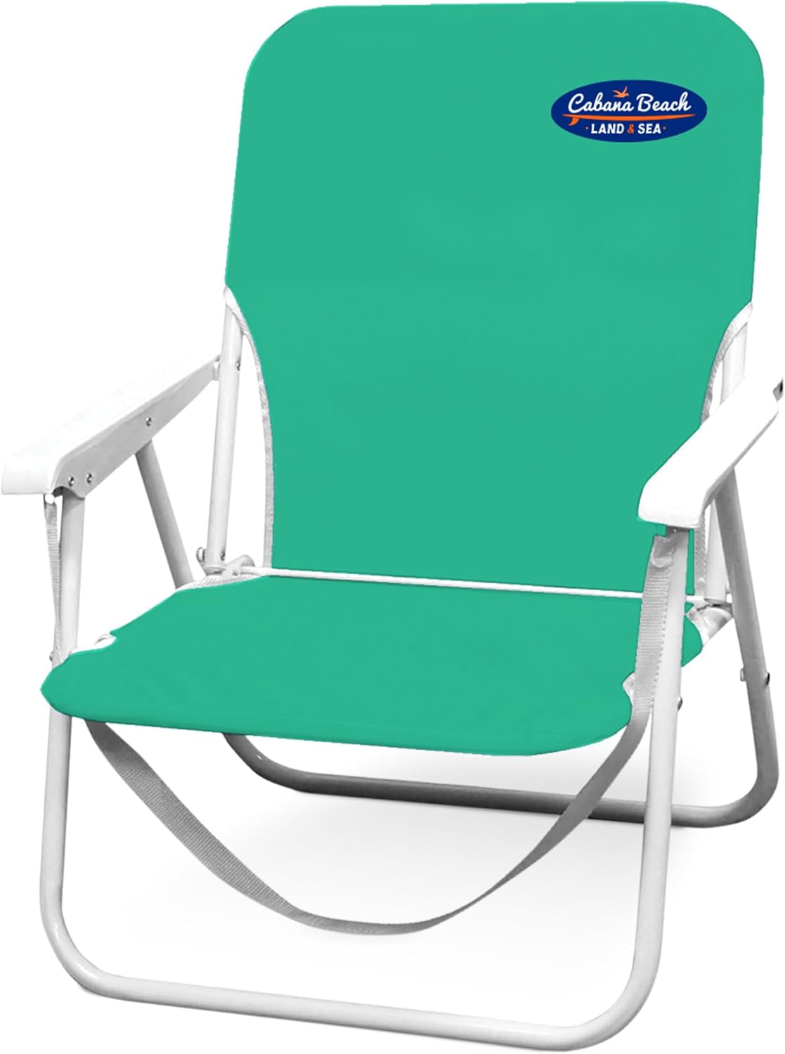 Cabana Beach Folding Beach Chair, 1 Position Lightweight and Portable Foldable Outdoor Camping Accessories with Carry Strap, Biscay Green