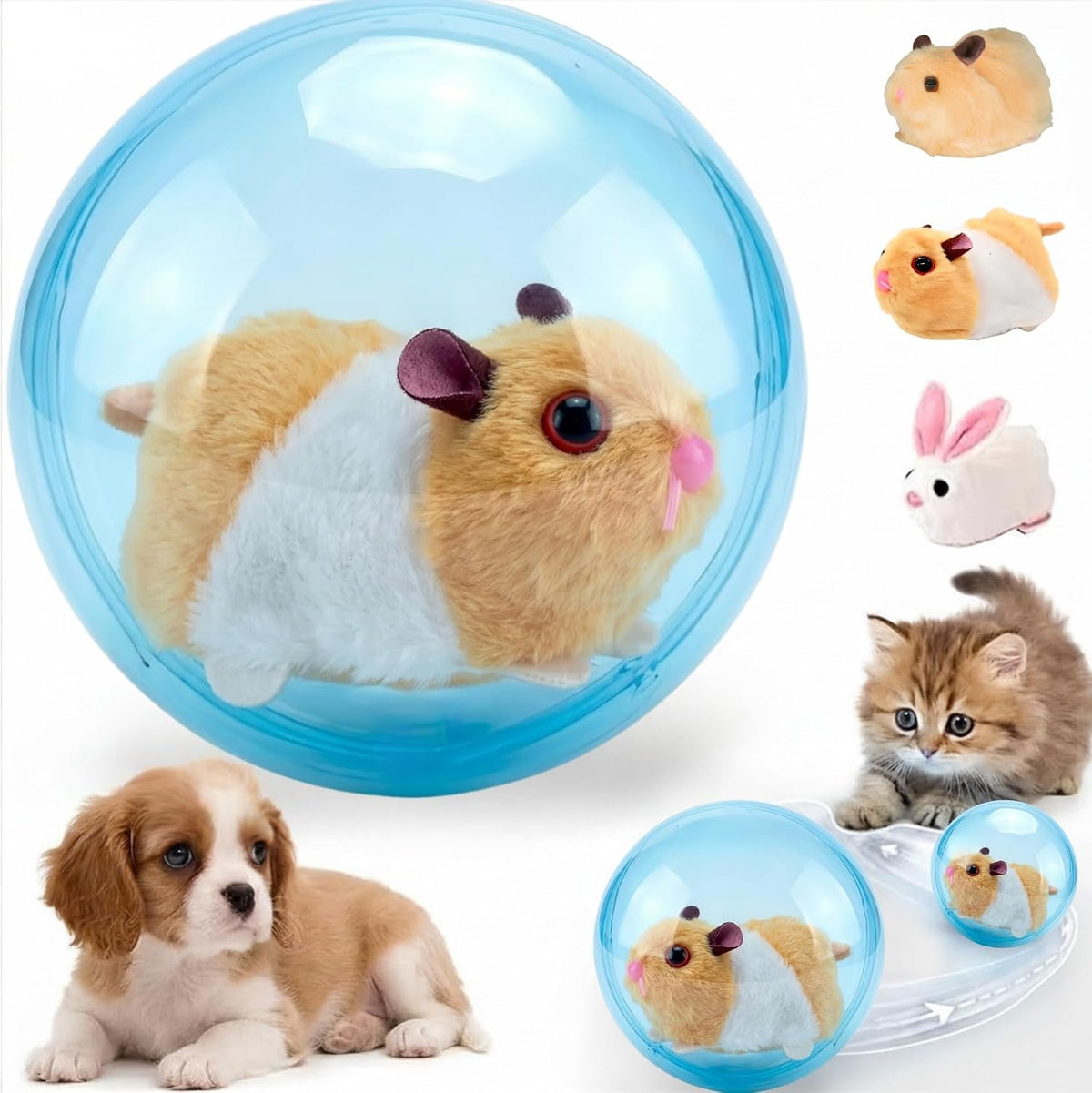 Self Rolling Cat Toy Automatic Moving Ball Interactive [Blue | Guinea Pig]