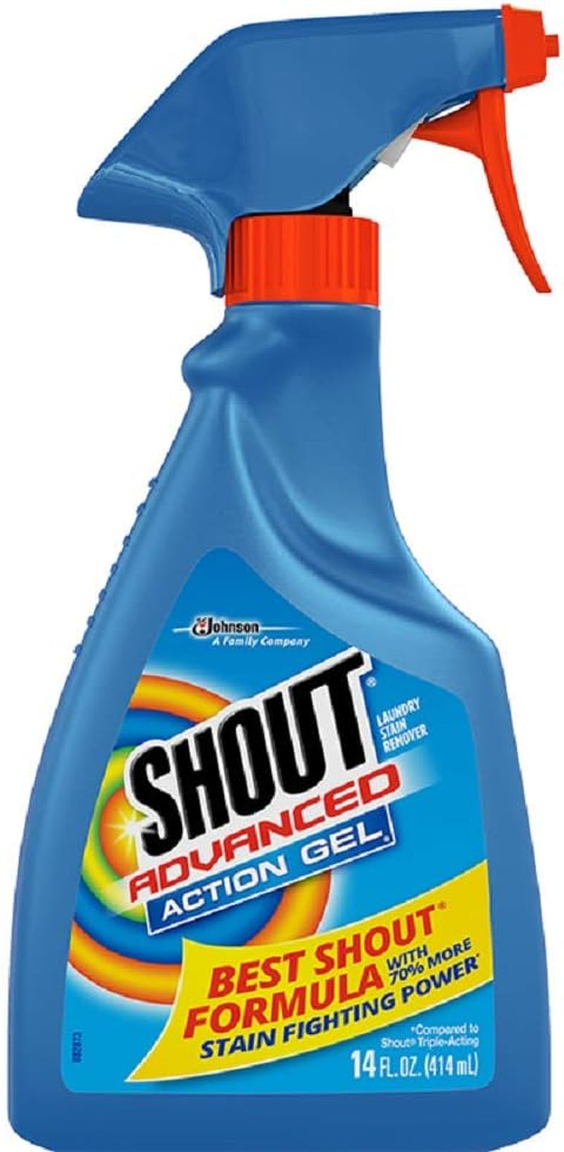 Shout Advanced Spray and Wash Gel Stain Remover for Clothes, Best Shout Formula, 14 Fl Oz, Multicolor