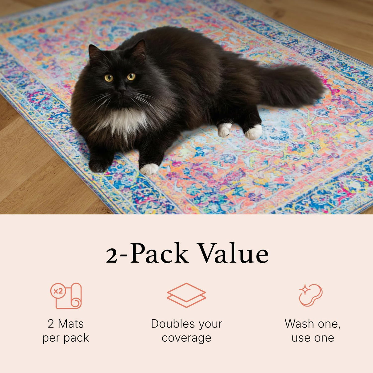 Lovewag Cat Litter Mat, Litter Box Mat, Blue Mesa, 28X41, 2 Pack