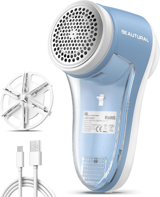 BEAUTURAL Fabric Shaver and Lint Remover, Rechargeable Sweater Defuzzer