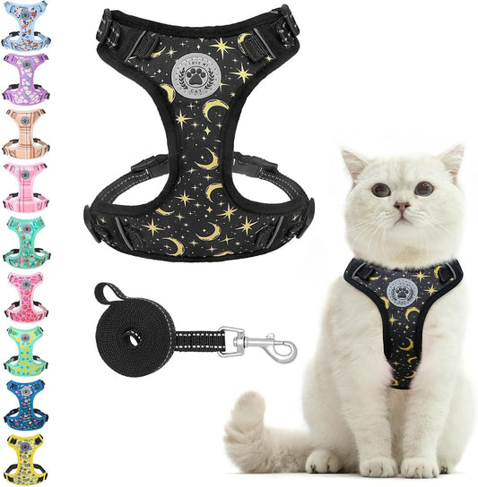 Cat Harness and Leash Set, Escape Proof and Adjustable, Black