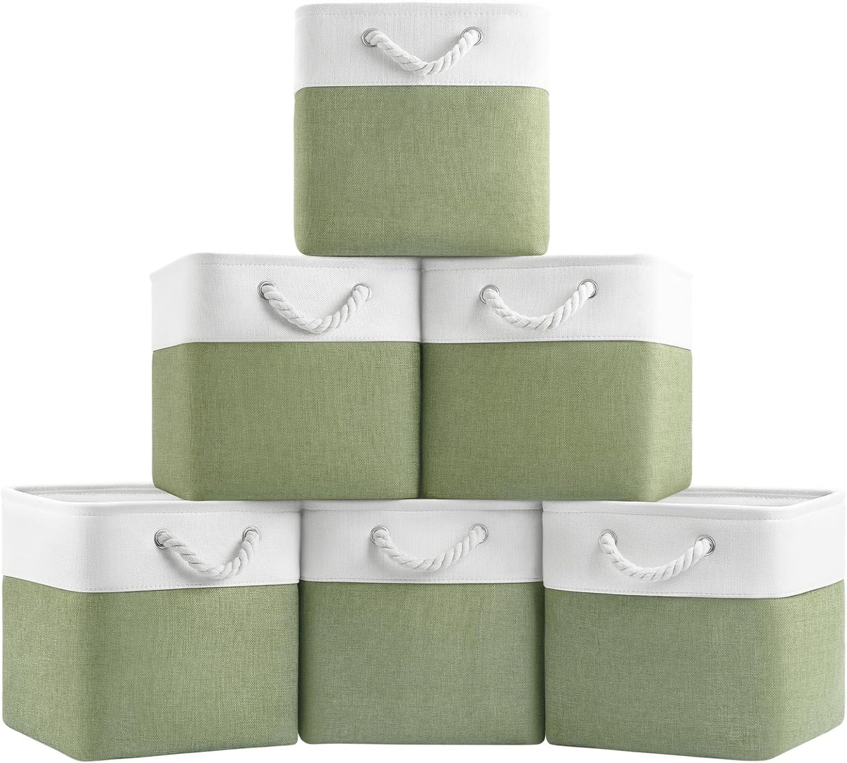 Patvingot 11-Inch Fabric Cube Storage Bins with Handles,6 Pack,Foldable