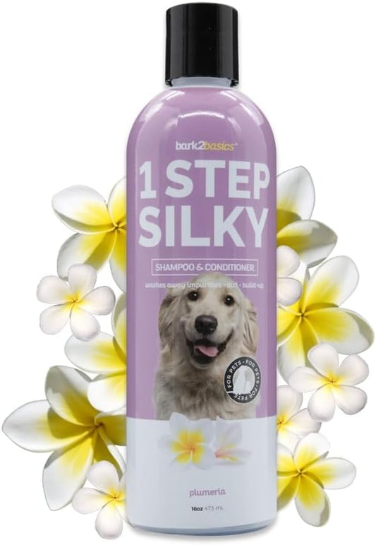 Bark2Basics One Step Silky 2 in 1 Dog Shampoo and Conditioner, 16 Oz