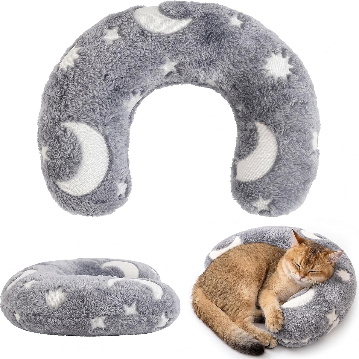 Dog Calming Pillow, Glow in the Dark Dog Neck Pillow for Better Sleep