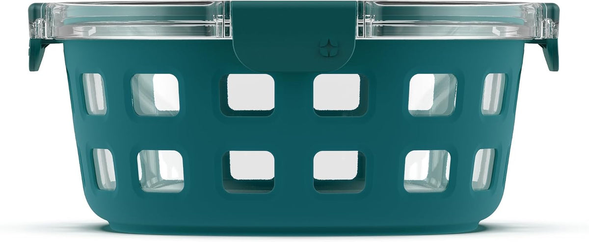 Ello Duraglass 7 Cup Glass Meal Prep Container with Lid, Teal