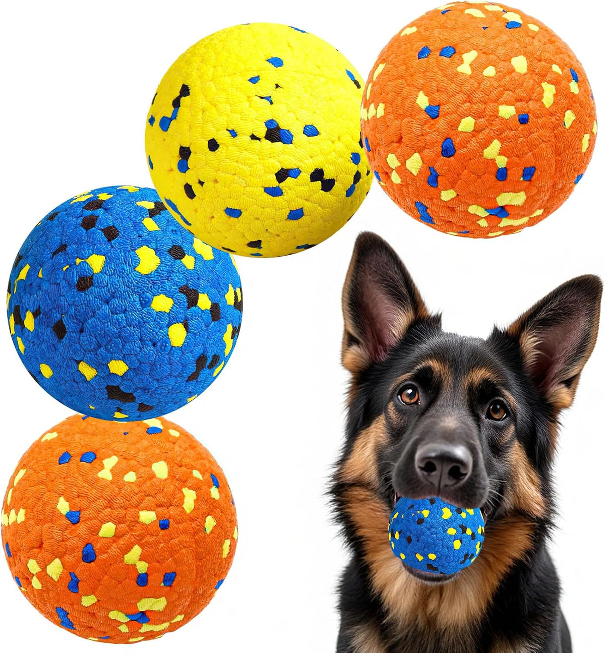 Kimee Dog Balls Tennis Balls for Aggressive Chewers, ETPU Balls 4 Pcs 2.75"