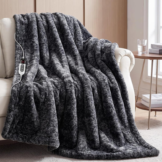 Heated Throw Blanket, Ultra Soft Double-Sided Plush Electric Blanket 50X60”