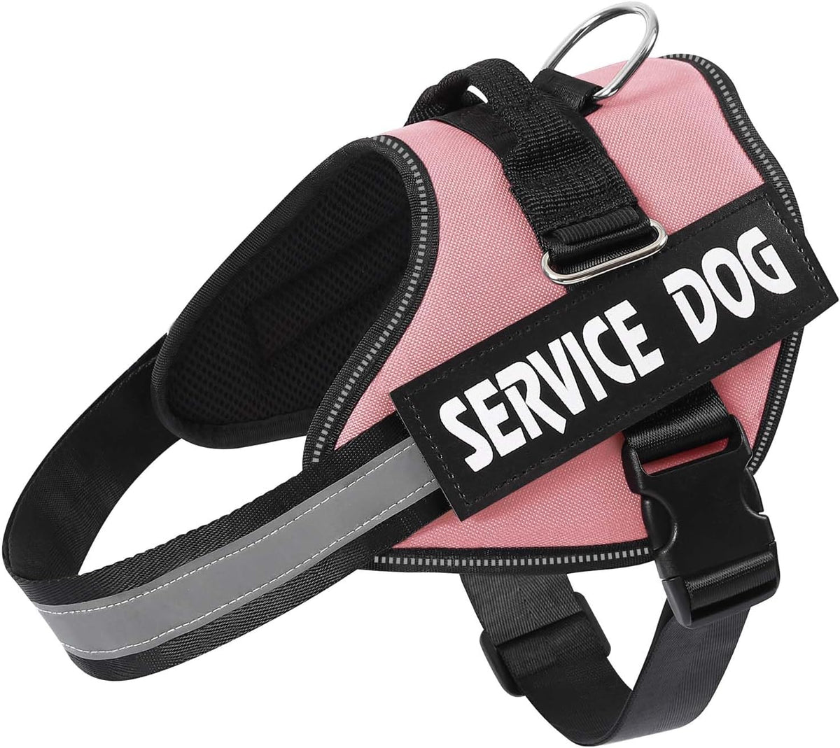 MUMUPET Service Dog Vest, No Pull & Reflective Dog Harness, Pink, S