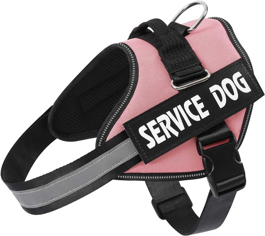 MUMUPET Service Dog Vest, No Pull & Reflective Dog Harness, Pink, S