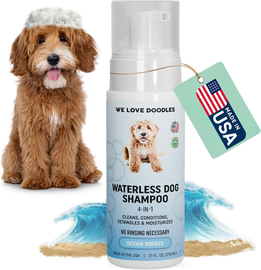 Waterless Dog Shampoo, No-Rinse Foam, Dry Shampoo for Dogs, Ocean Breeze 7.1OZ