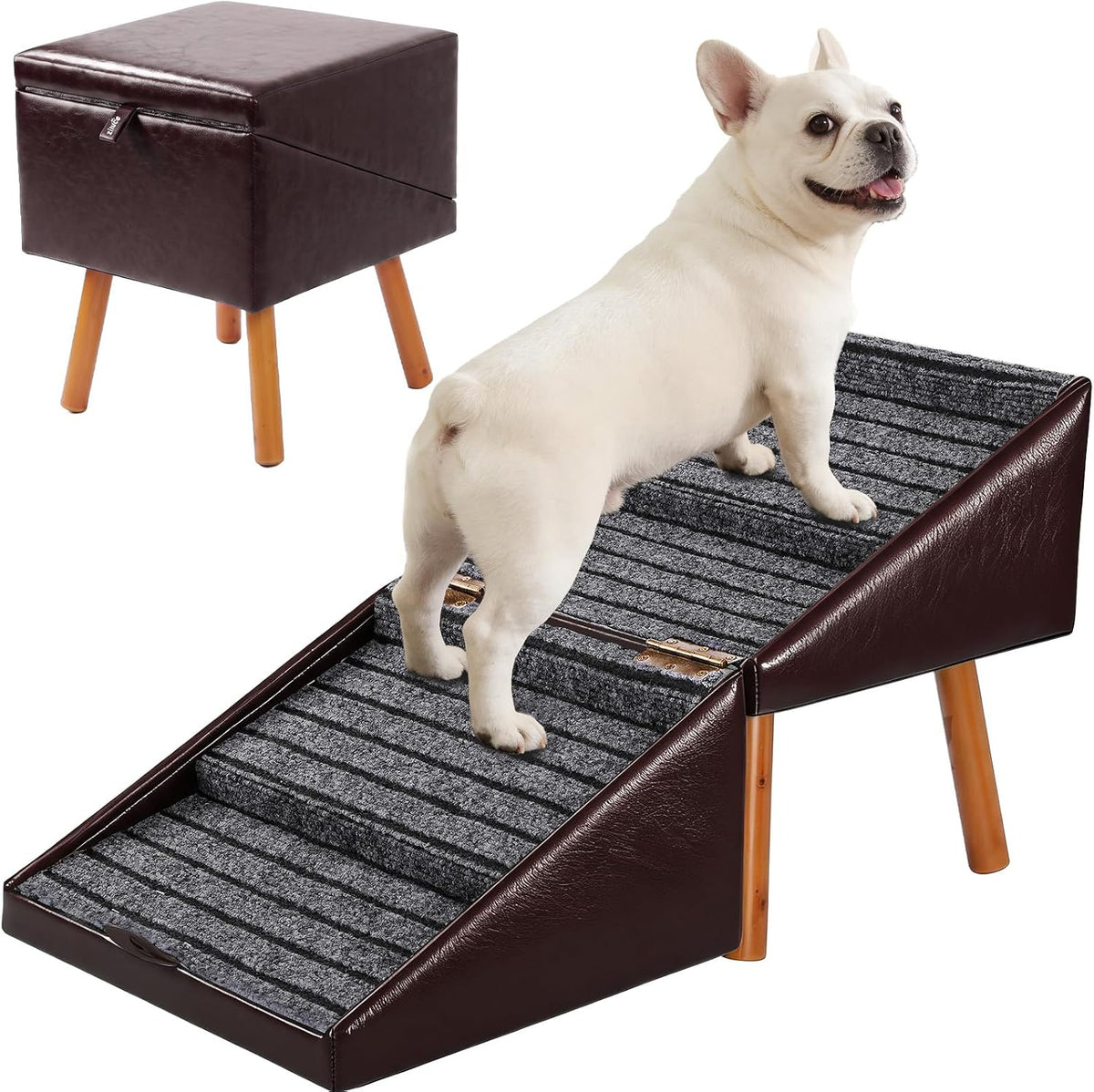 Dog Stairs for Couch Ottoman Dog Steps Faux Leather