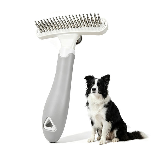Self-Cleaning Undercoat Rake for Dogs Double Coated Long Hair Grooming Tool