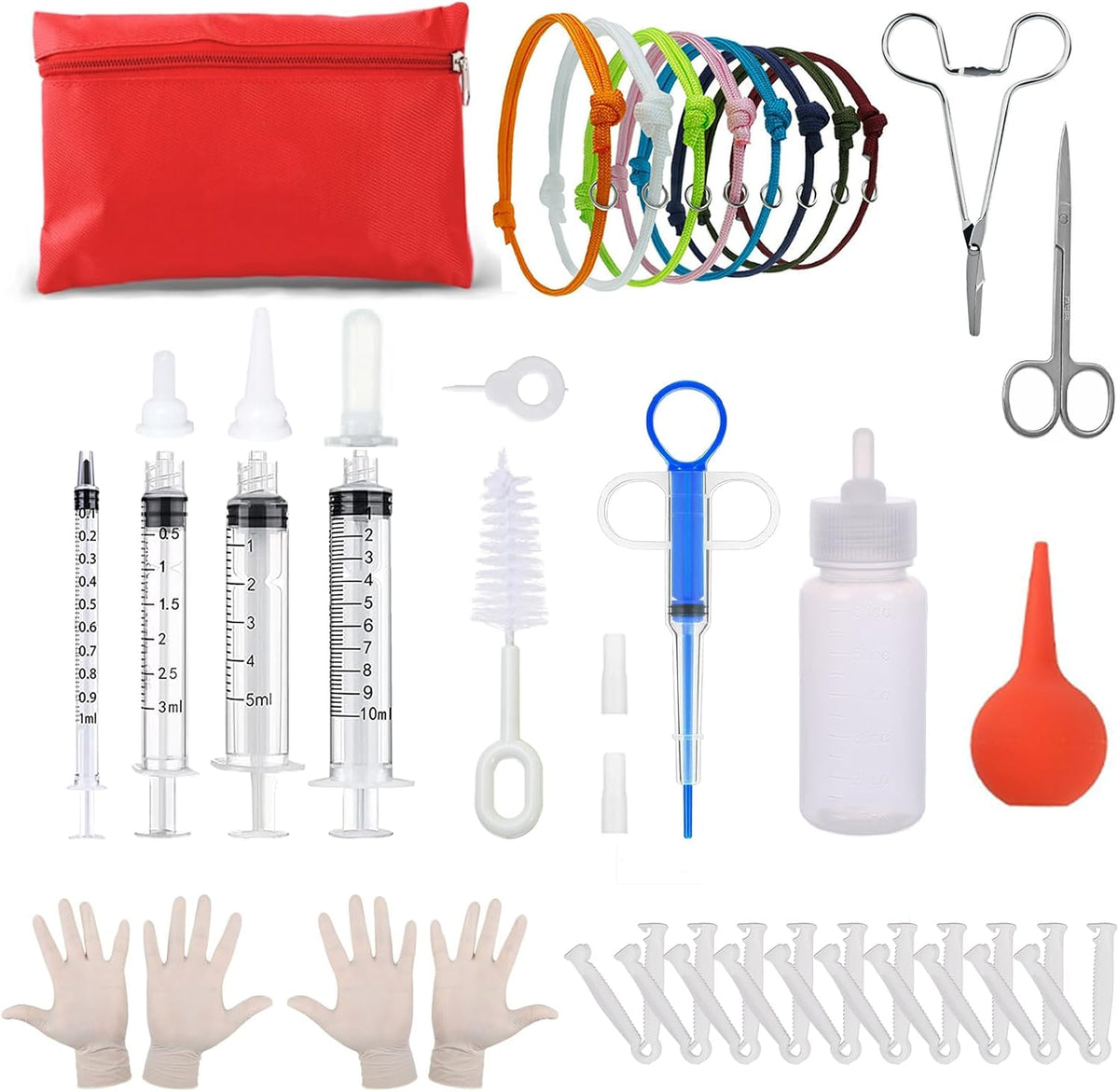 Puppy Kitten Whelping Supplies，Jounloin Whelping Kit for Puppies Birth-Newborn Pets Whelping Supplies and Kitten-Pregnant Dog Birthing Supplies-Use in Whelping Box-Pet Delivery Kit-Bottles for Nursing