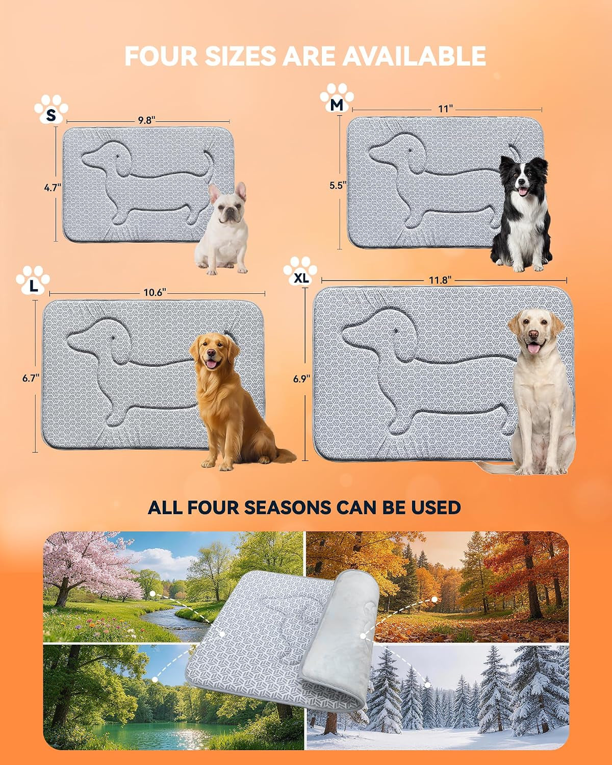 Cooling Mat for Dogs, Short Plush Crate Large Pet Pad Bed Indoor Outdoor XL