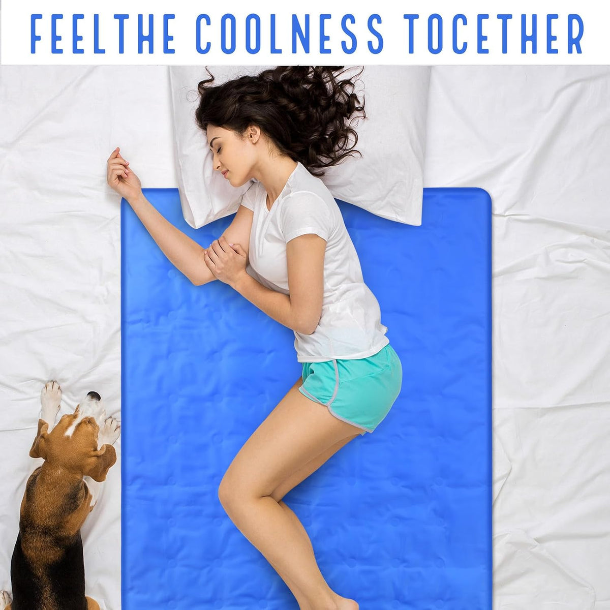 Drydiet Cooling Pad Mat for Bed,Gel,Plain,48 X 28 Inch,Blue