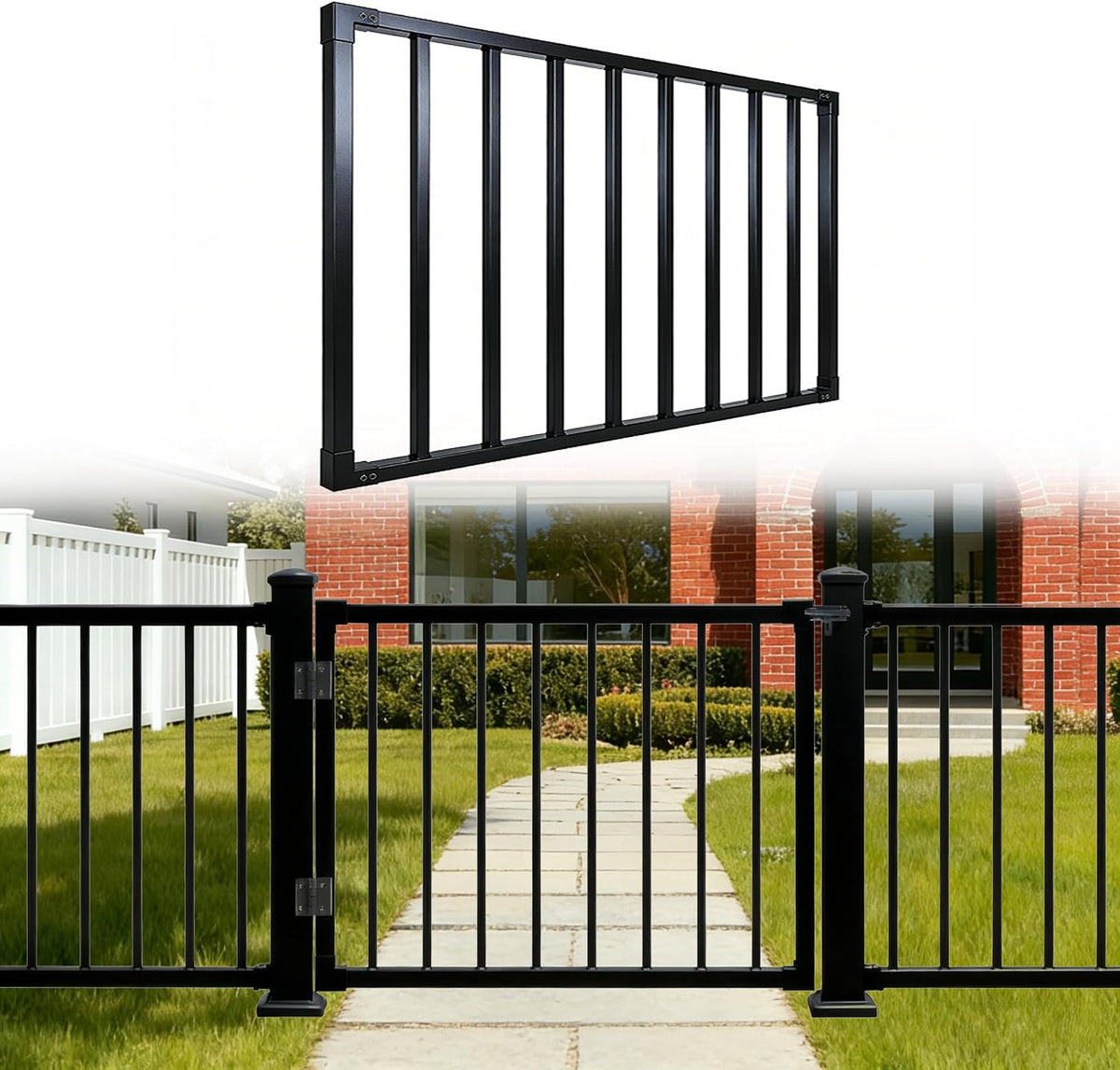 36"X48" Deck Fence Gate Kit for Deck, Patio, Yard and Garden