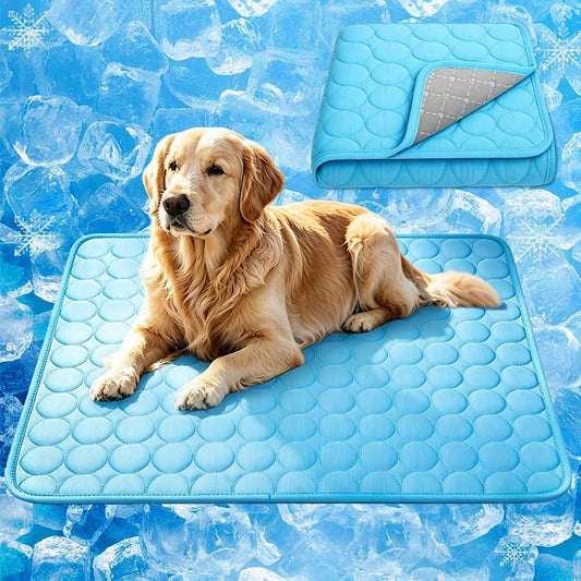 Dog Cooling Mat 2026 Upgraded Arc-Chill Cooling Dog Bed Mat, Washable Pet Cooling Pad (Q-Max>0.4) Cooling Mat for Dogs & Cats Indoor & Outdoor Car Seats (Blue, 28X22 In)