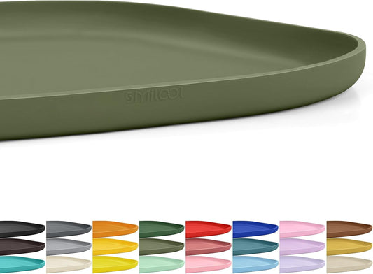 SMILOOL Waterproof Silicone Pet Food Mat with Raised Edge for Dog & Cat