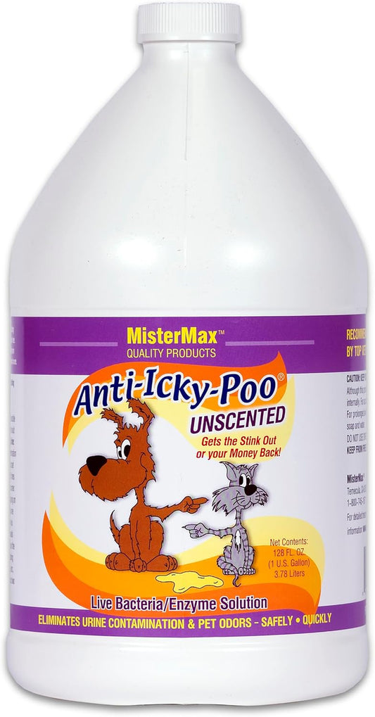 Mister Max anti Icky Poo Pet Urine Enzyme Cleaner, Unscented, 1 Gallon