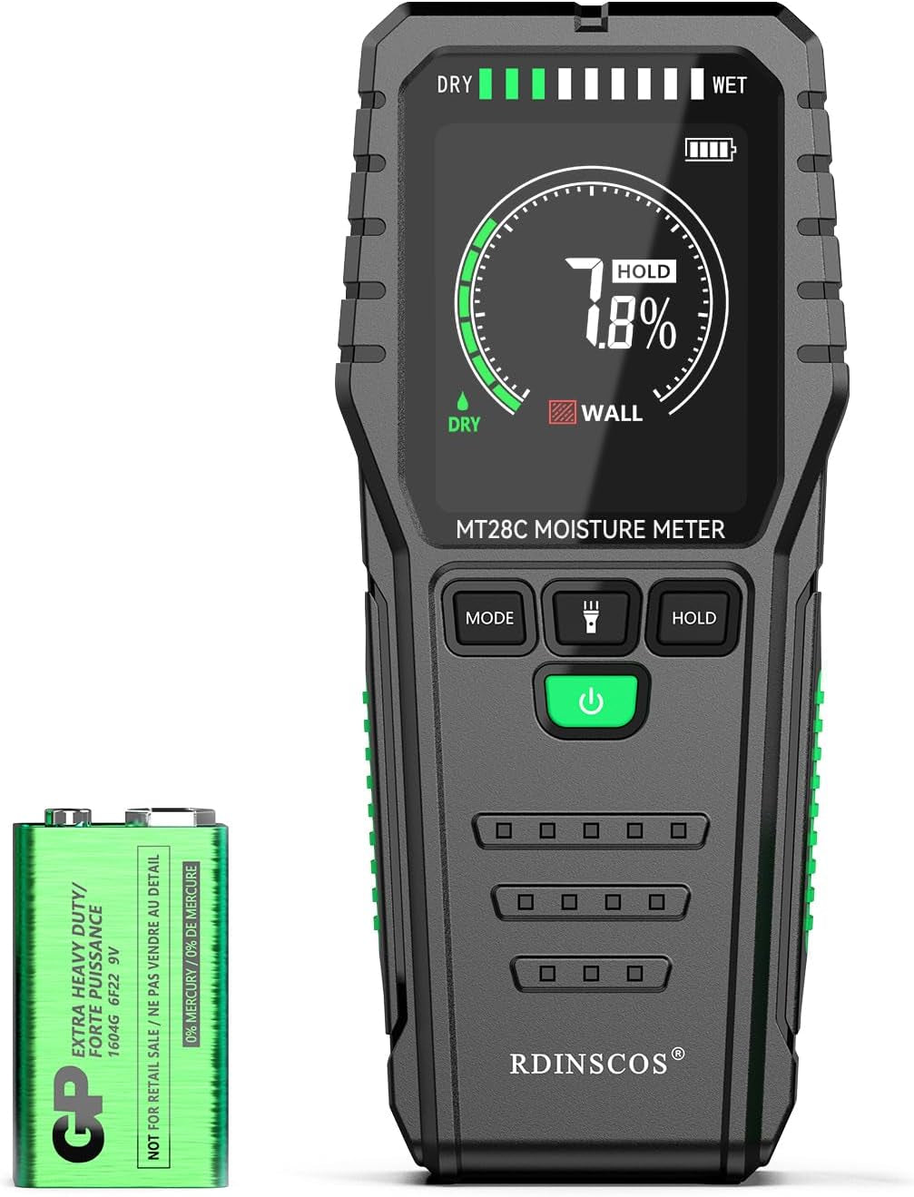 Pinless Moisture Meter for Wall,Floor – Digital Moisture Tester