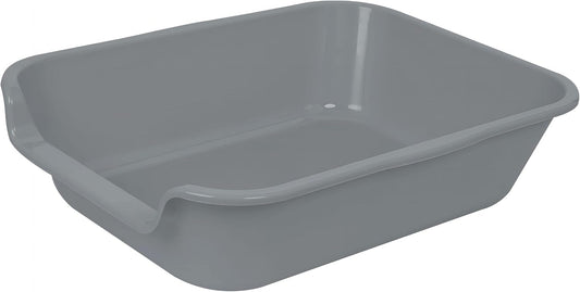 Extra Large Low Entry ABS Cat Litter Box, Grey, 20" L X 15.5" W, 1 Pack