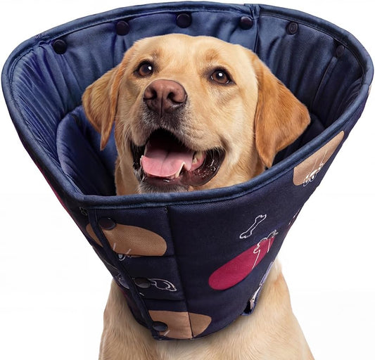 Dog Cone Collar for Dogs after Surgery – Soft Adjustable Recovery Cone to Stop Licking & Scratching – Comfortable E Collar Alternative for Wound Care, Neuter & Spay Recovery -Fits S, M, L Dogs