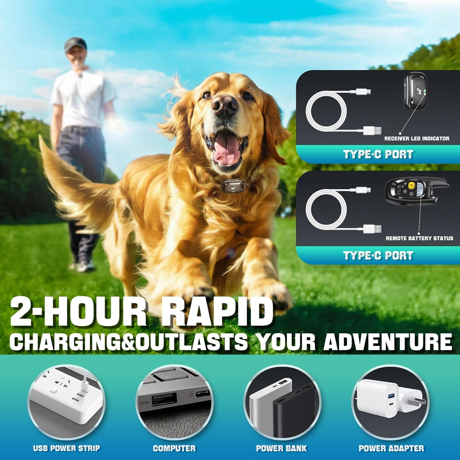 Dog Shock Collar with Remote Control- Training Collar for Small Medium Large Dogs, Electric Collar for Dogs Training Rechargeable, E Collar with Beep, Vibration & Shock-Lock Keypad