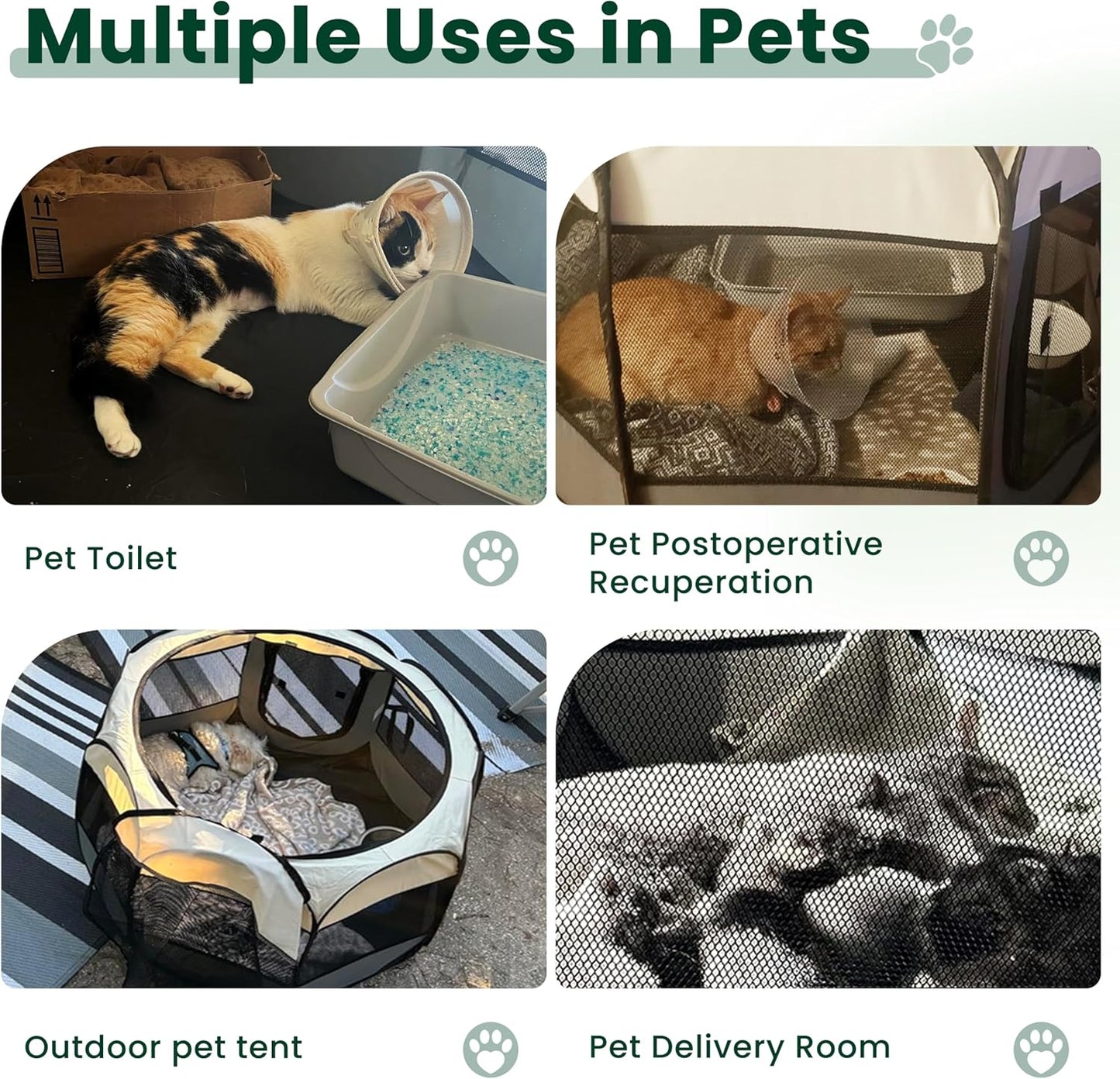 Love'S Cabin Pet Puppy Dog Playpen, Medium Dog Tent Crates Cage Indoor/Outdoor, Portable Playpen for Cat, Foldable Pop up Dog Kennel Playpen with Carring Case, Removable Zipper Top, Grey