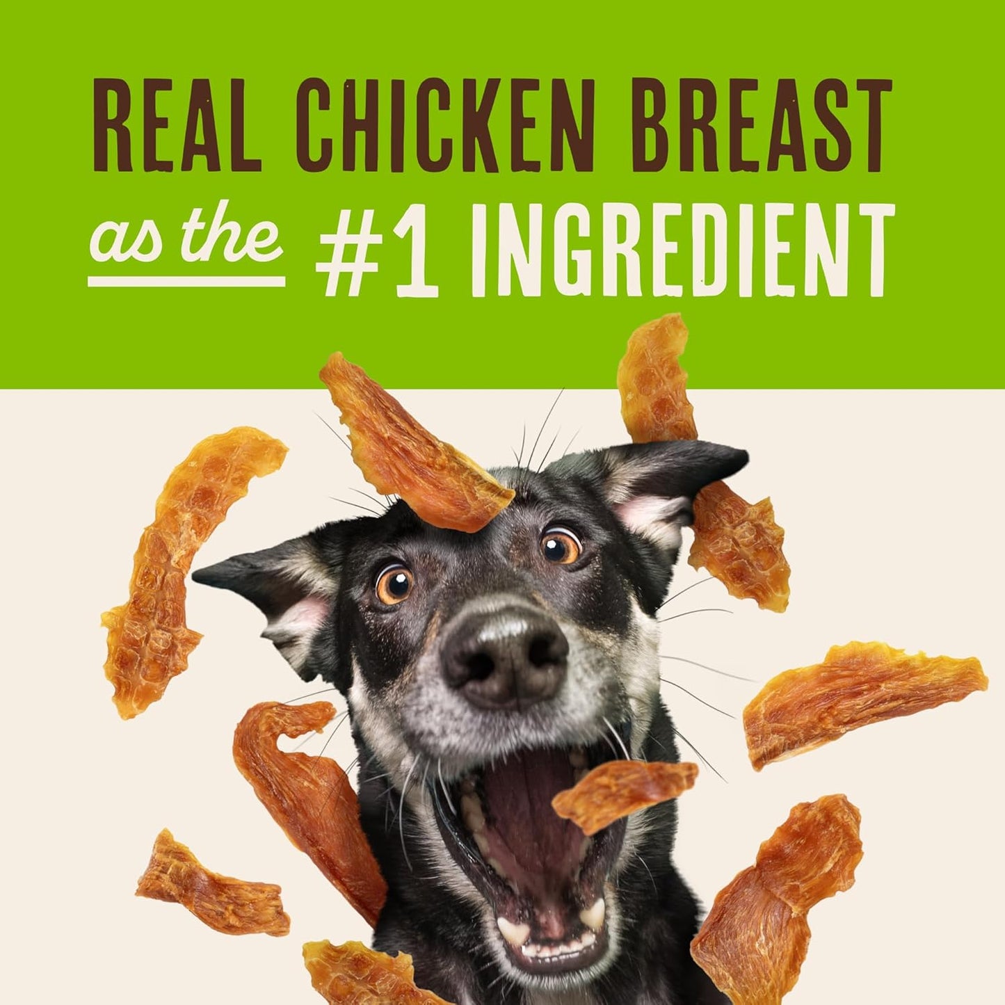 Waggin' Train Chicken Jerky Dog Treats, Made with 100% Real Chicken Breasts, Only Two All-Natural Ingredients, Great High Protein Dog Treat, Easily Digestible for Big or Small Dogs, 30 Oz. Pouch