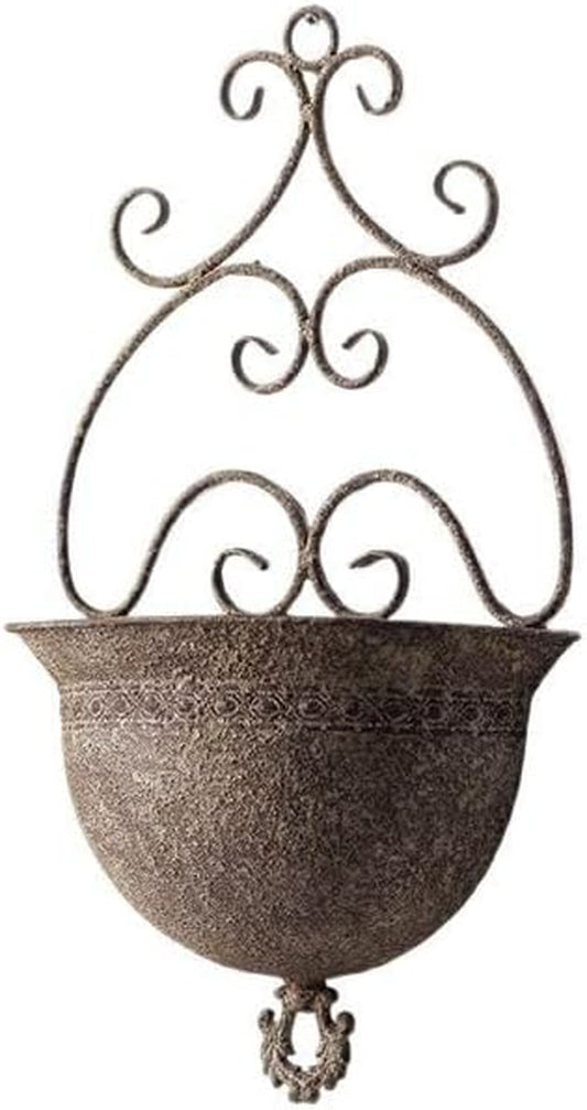Vintage Wall Planters for Indoor Plants - Metal Wall Planter Holder, Half round Hanging Basket Flower Pots, Unique Pastoral Retro Decoration for Succulent, Outdoor(H- 20.5 In)