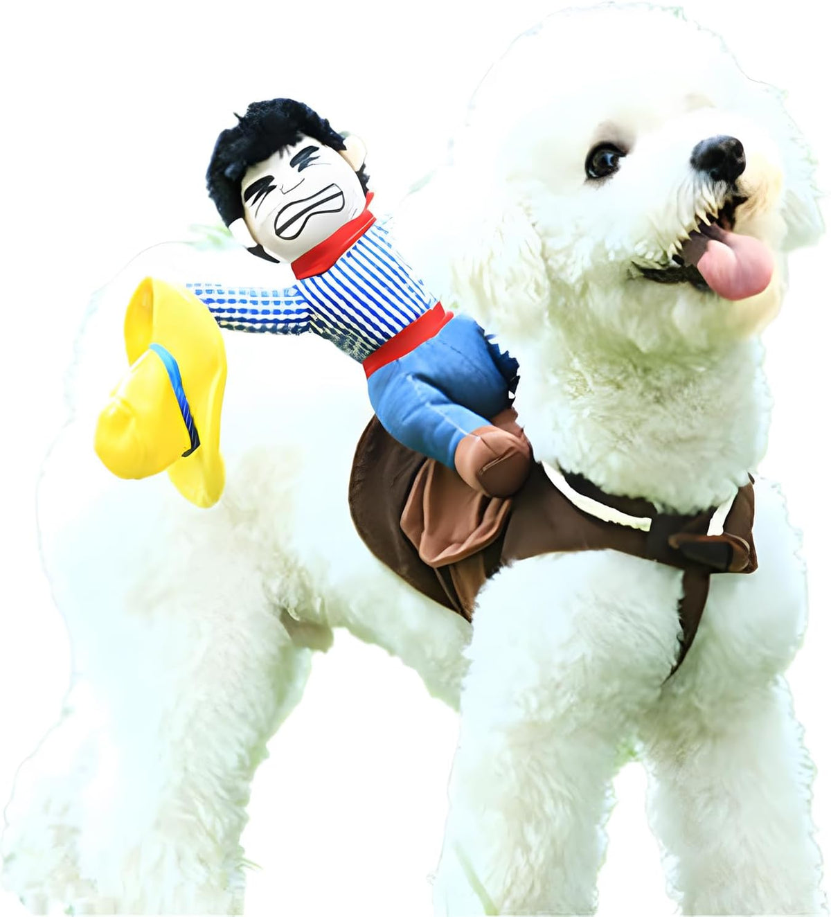 Dog Halloween Costume Funny Dog Cowboy Riding Costume Pet Costume Cat Suit Cowboy Rider Style for Small Medium Large Dogs (Cowboy, Large)