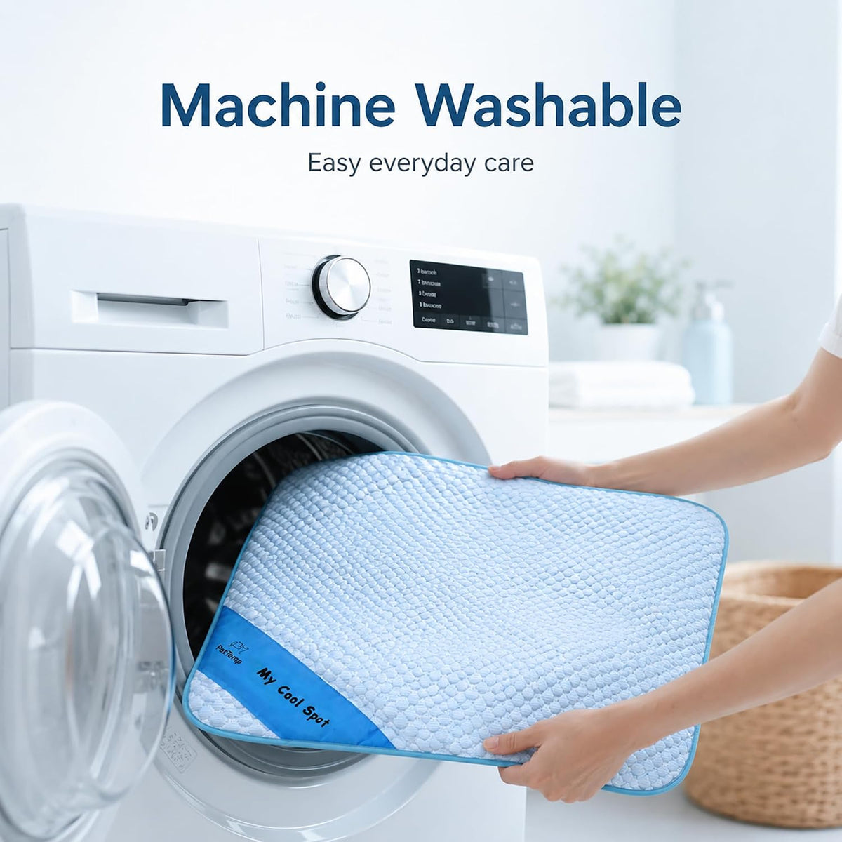 Pet Cooling Mat for Dogs & Cats – Ice-Silk Breathable Washable Foldable Cooling Blanket, Durable Portable Non-Slip Dog Bed for Crate, Kennel, Car & Outdoor Use, Blue 19.7 X 15.7In Small