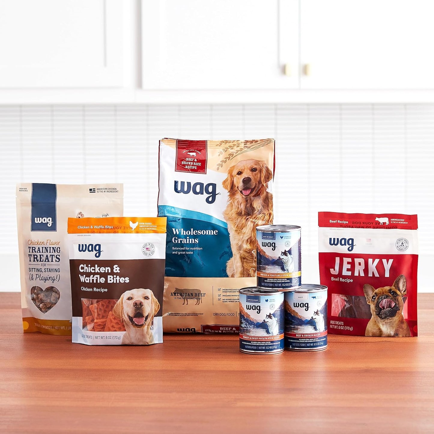 Amazon Brand - Wag Dog Treats, Chicken and Waffle Bites, 24 Oz Resealable Pack of 1