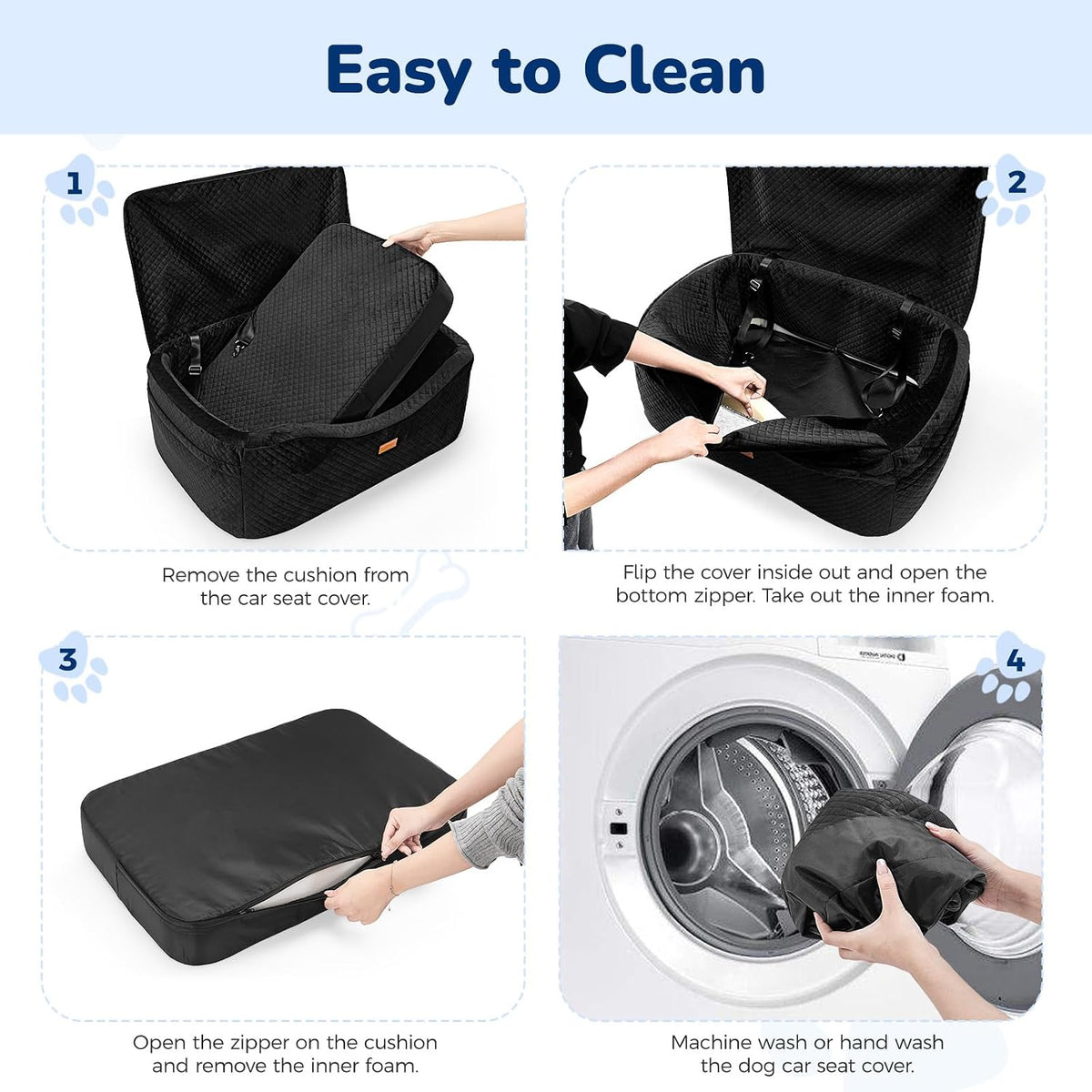 BLVRYVIO Large Dog Car Seat for Medium Sized Dogs under 55Lbs or 2 Smalls