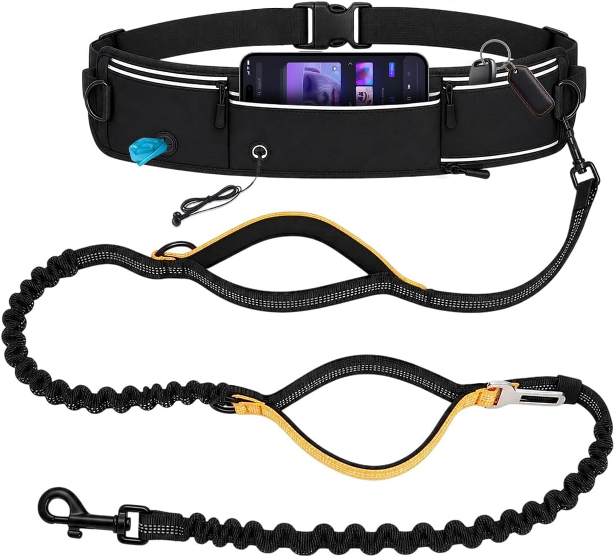 Hands Free Dog Leash, Heavy Duty 240Lbs Bungee Leash with Fanny Pack