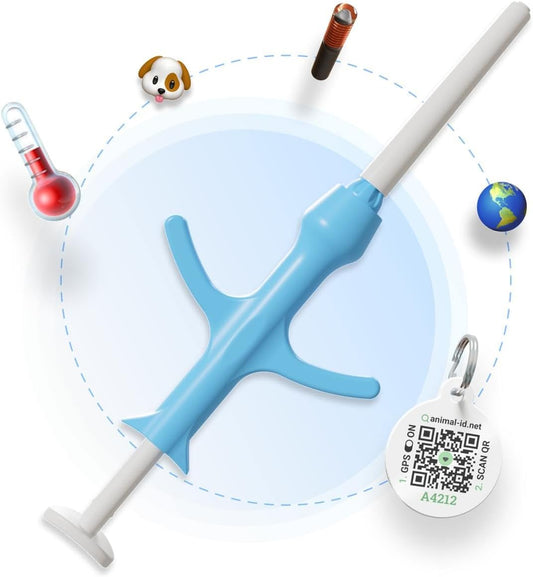 Temperature Microchip Kit for Dogs & Cats - Whelping Monitor | 1.4X8Mm Temp Biosensor | QR Pet ID Tag | ISO 11784/5 | Free Lifetime Registration