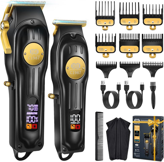 CIICII Mens Hair Clippers and Trimmers Set, Cordless Barber Haircut Kit