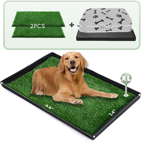 HQ4US 4LEGS Grass Pee Pads for Dogs Potty with Foldable Dog Litter Box