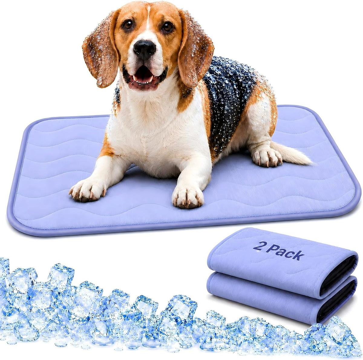 2 Pack Dog Cooling Mats, 25 X 19 in Q-Max 0.5+ Self-Cooling Pet Pads