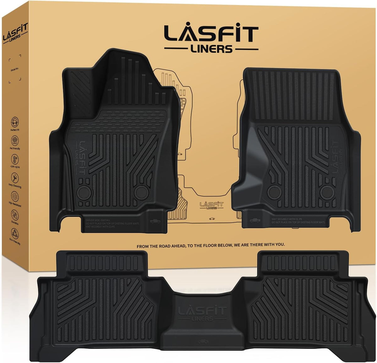 LASFIT Floor Mats for Toyota Tacoma 2024 2025 2026 Double Cab Auto Tran Gas