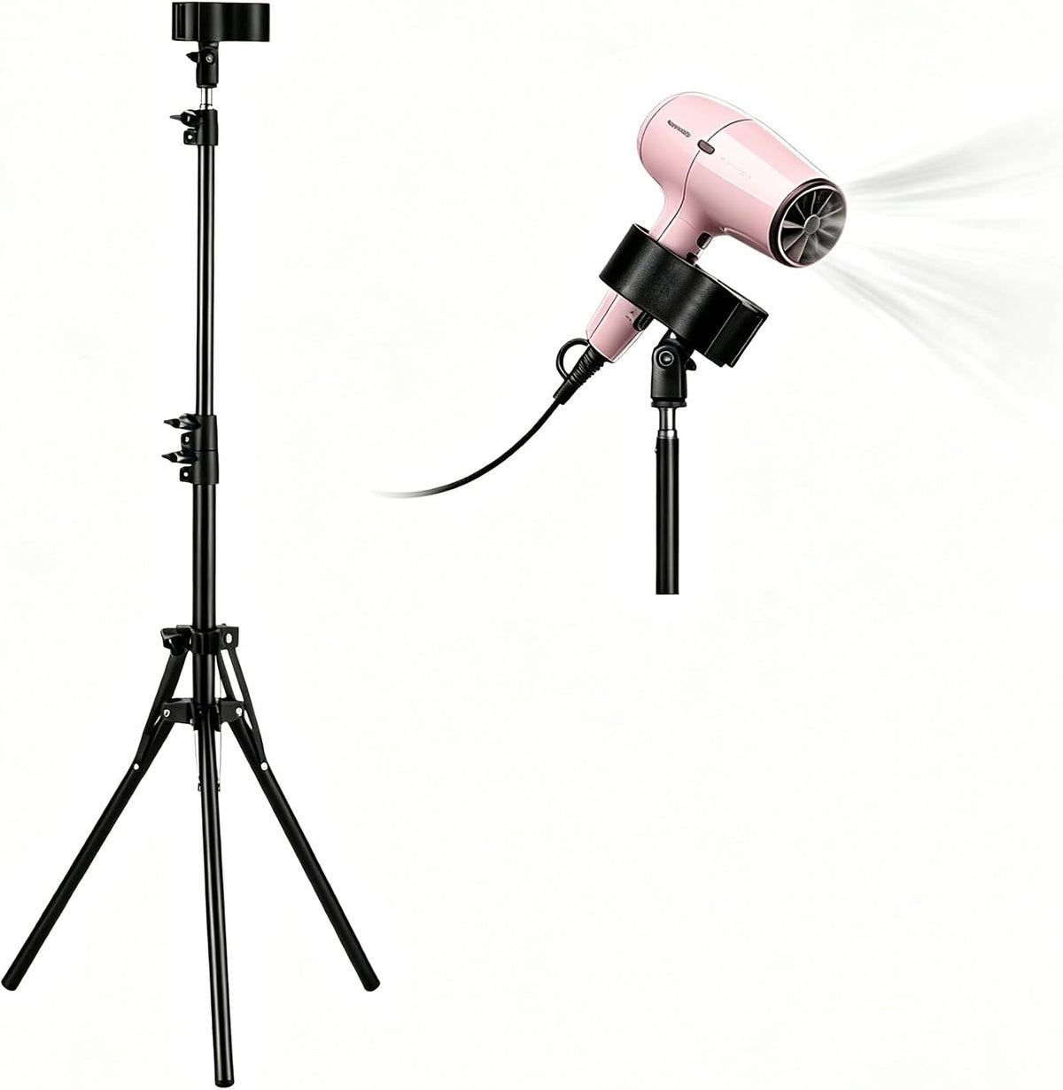 Hair Dryer Stand, Adjustable Hands-Free Heavy Duty Tripod