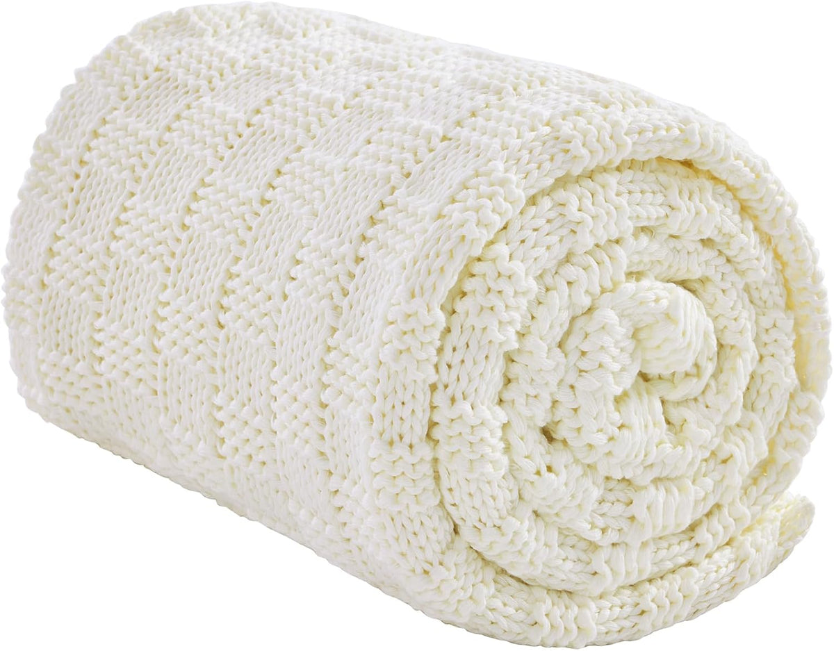 Knitted Weighted Blanket for Adult, No Beads Heavy Blanket 48"X72" 12Lbs