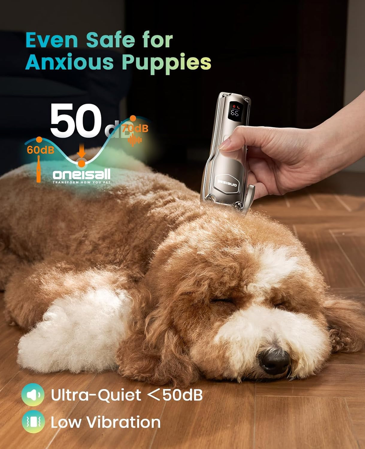 Oneisall Dog Clippers for Grooming Thick Hair,Low Noise Dogs Grooming Kit with Detachable Stainless Steel Blade,Dog Shaver for Thick/Matted/Knotted/Fine/Wave/Curly Hair,Pc18