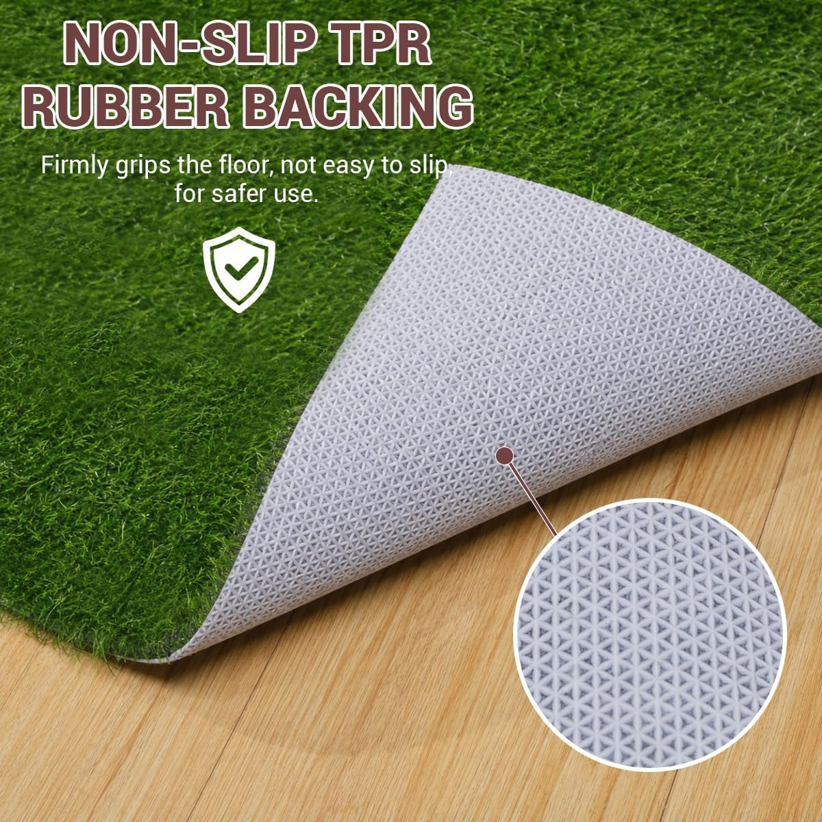 Artificial Grass 4X6 Ft, Fake Grass Turf with Non-Slip TPR Rubber Backing, Indoor Outdoor Grass Mat for Balcony, Patio, Pets, Portable Low Maintenance Lawn Carpet