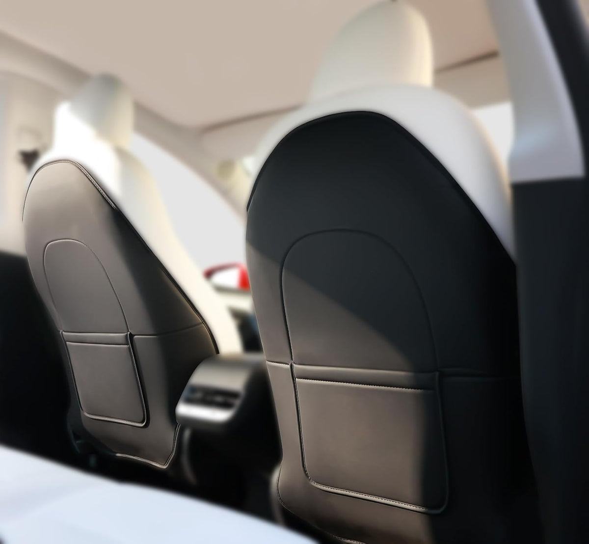 2Pcs Leather Seat Back Kick Protector for Tesla Model 3/Y