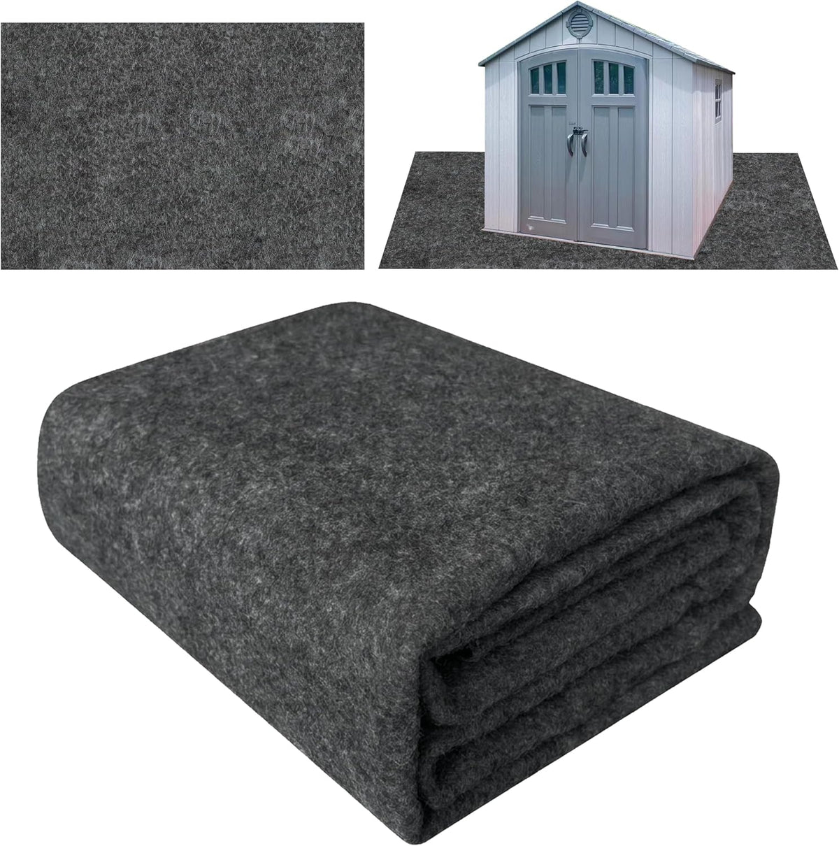Ogrmar 10X10 FT Outdoor Storage Shed Mat Waterproof Tent Floor Mat Gray