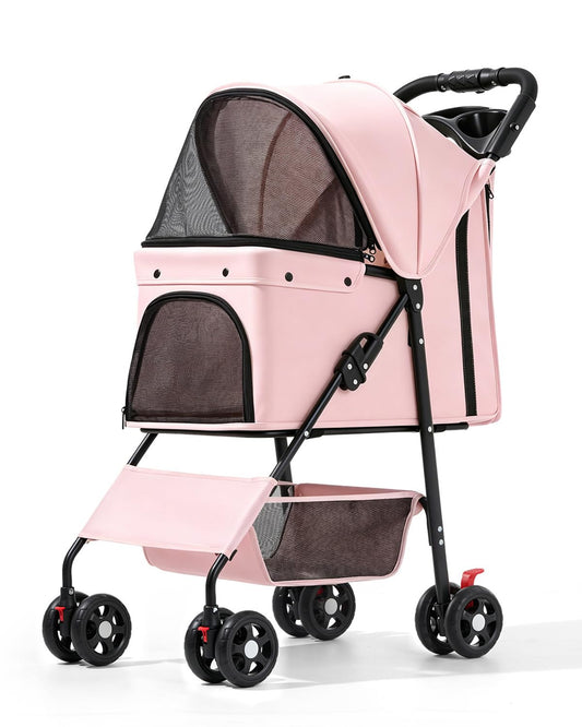 Lightweight Pet Stroller for Small/Medium Dogs and Cats up to 44Lbs