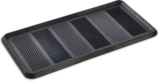 Kempf Large Rubber Boot Tray, 16" X 32", Heavy-Duty Waterproof Shoe/Boot Tray for Entryway, Multi-Purpose for Pet Bowls & Plants, Recycled Rubber