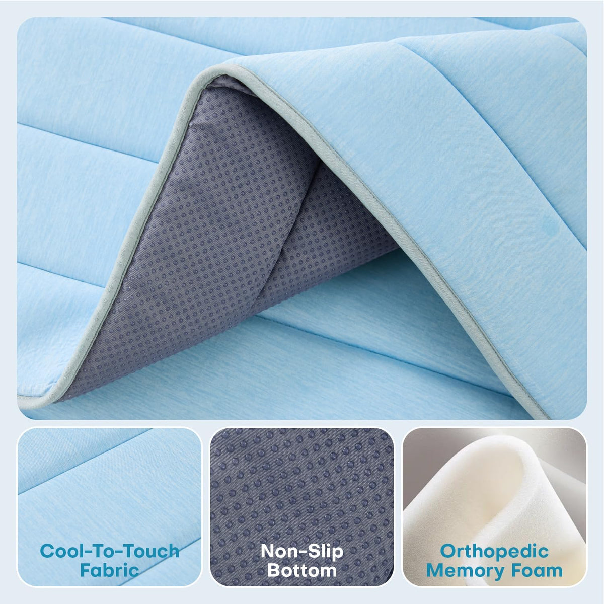 Dog Cooling Mat, 30" X 20" Non-Slip Self-Cooling Summer Pet Mat